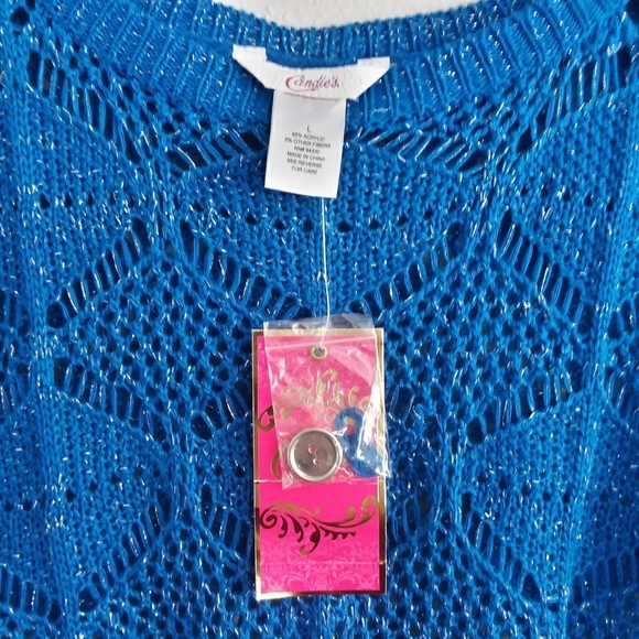 CANDIES Cap Sleeve Knit Croppes Sweater - Picture 4 of 5